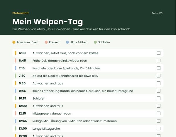 Seite 1: Mein Welpen-Tag