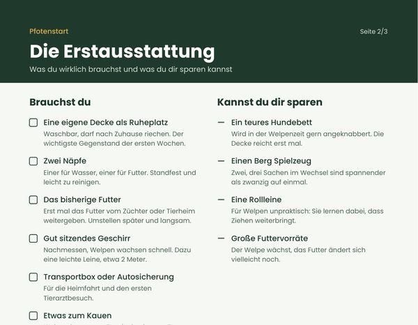 Seite 2: Die Erstausstattung